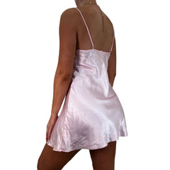 Y2k Vintage Pink Satin Mini Slip Dress [S]
