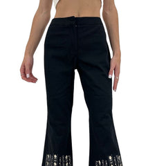 Y2k Vintage Black White Flare Pants [XS]