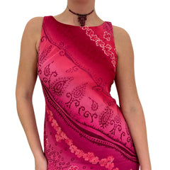 Y2k Vintage Pink Floral Ombre A-Line Dress [S]