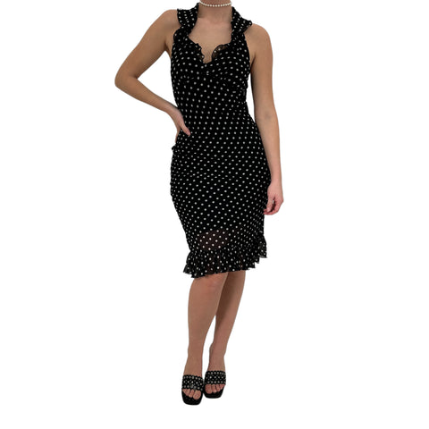 Y2k Vintage Black + White Butterfly Strapless Bodycon Dress [S]