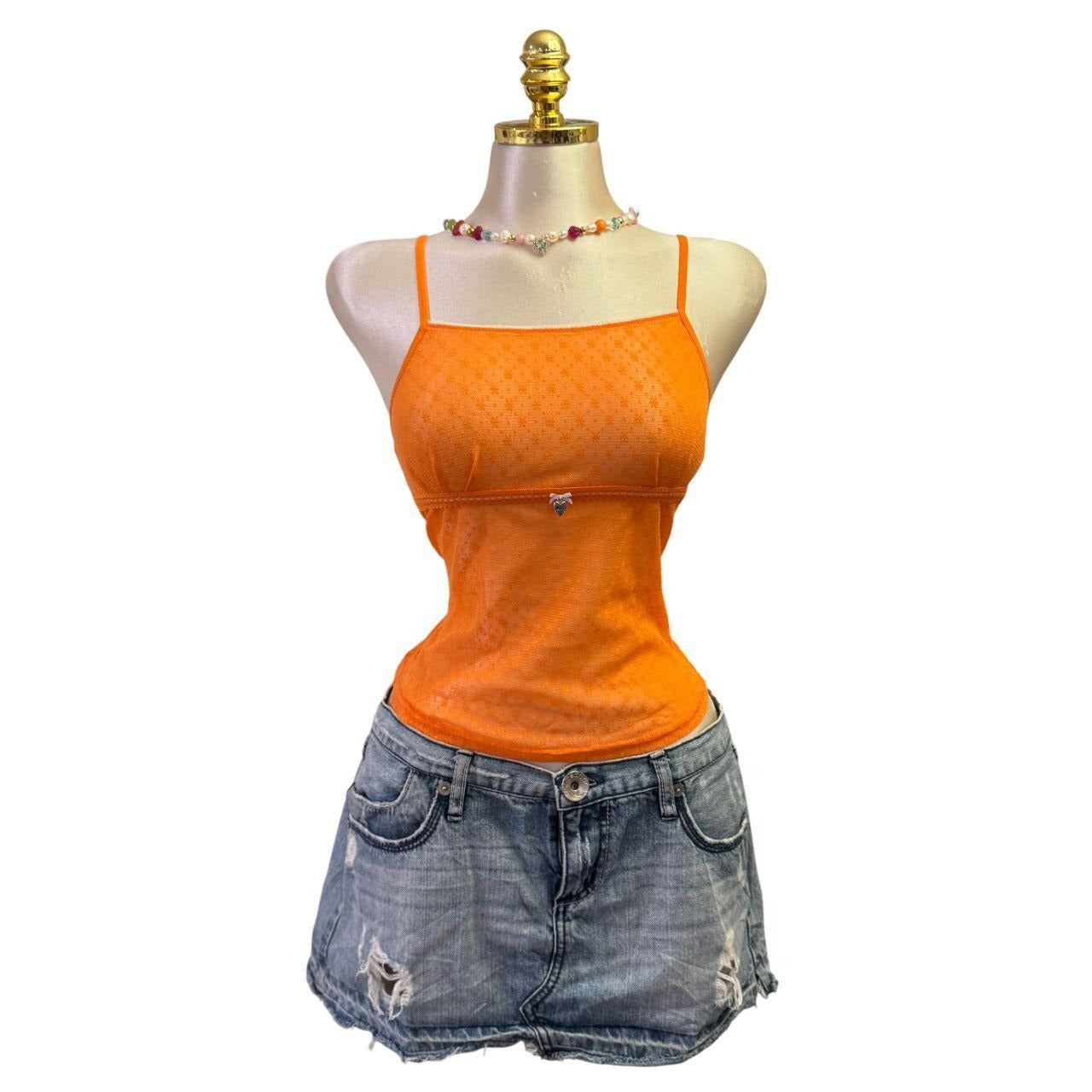 90s Vintage Orange Mesh