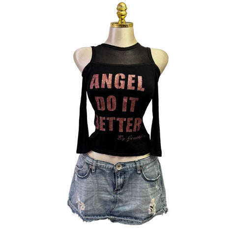 Y2k Vintage "Rock Doll" Brown Graphic Tank Top [S]