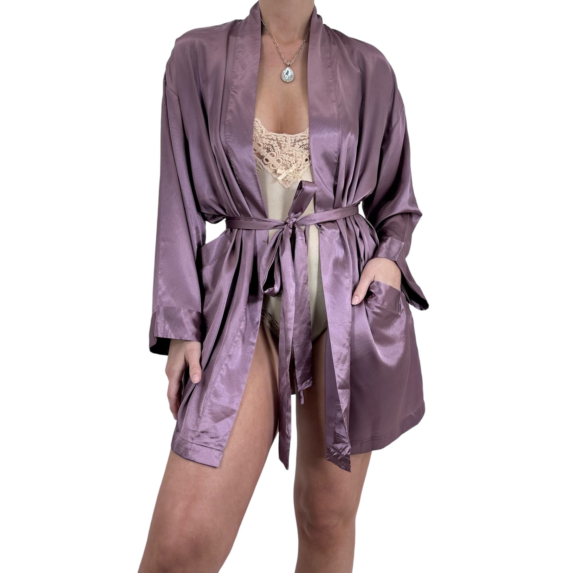 Y2k Vintage Victoria's Secret Purple Satin Robe [S-L]