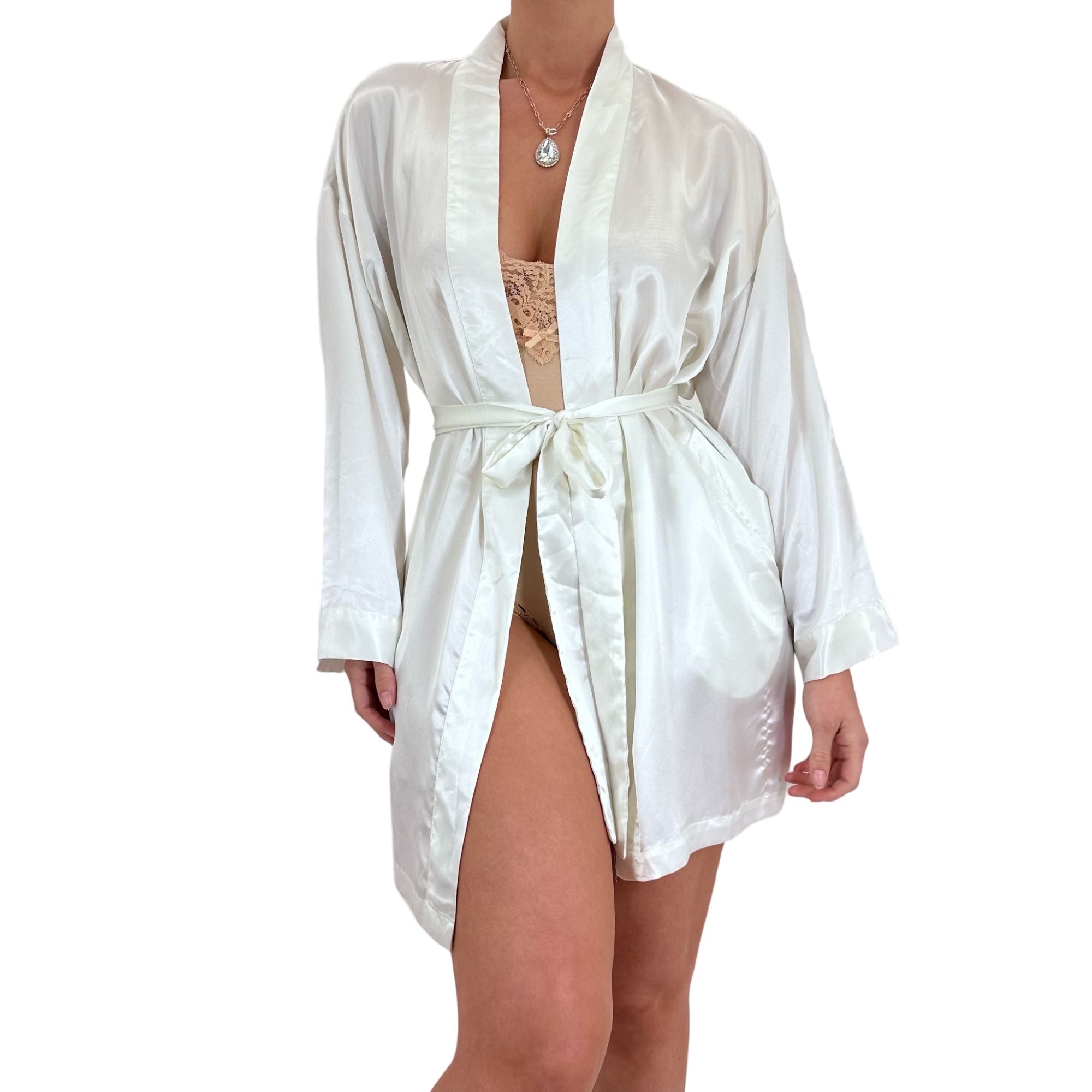 Y2k Vintage Victoria's Secret White Satin Robe [M-L]