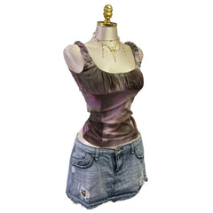 90s Vintage Purple Green Tie Dye Top [S]