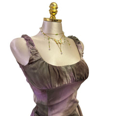 90s Vintage Purple Green Tie Dye Top [S]