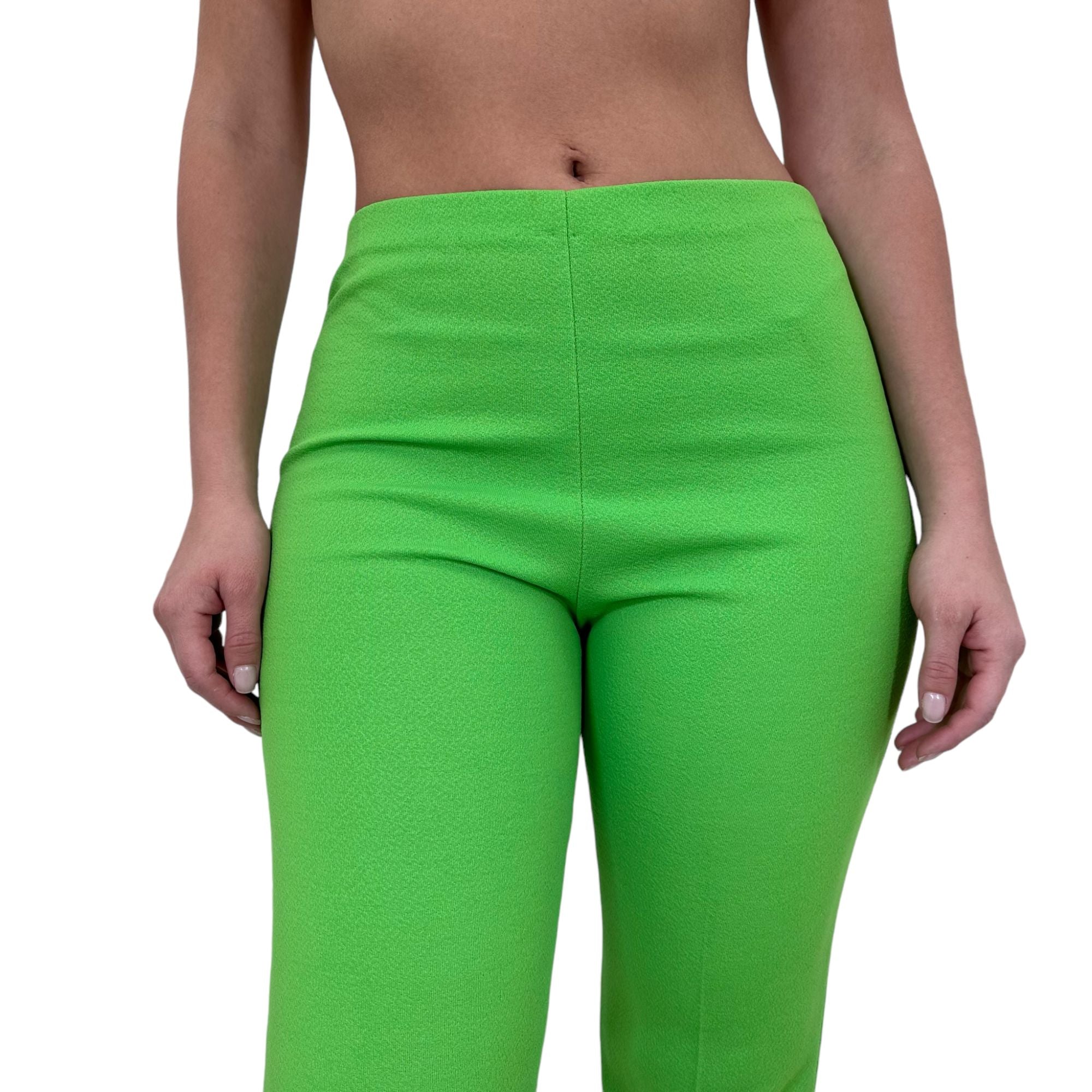 70s Vintage Neon Green Straight Pants [M, L]