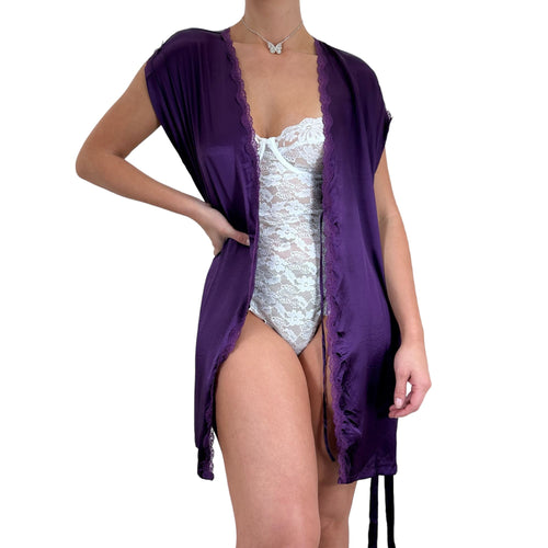 90s Vintage Victoria's Secret Purple Satin Robe [S-L]