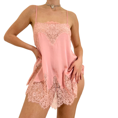 Y2k Vintage Victoria's Secret Pink Satin Slip Dress [M-L]