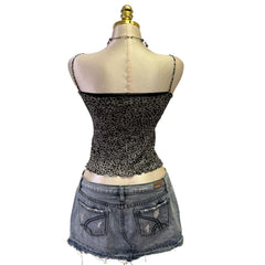90s Vintage Grey Leopard Tank Top  [XS]
