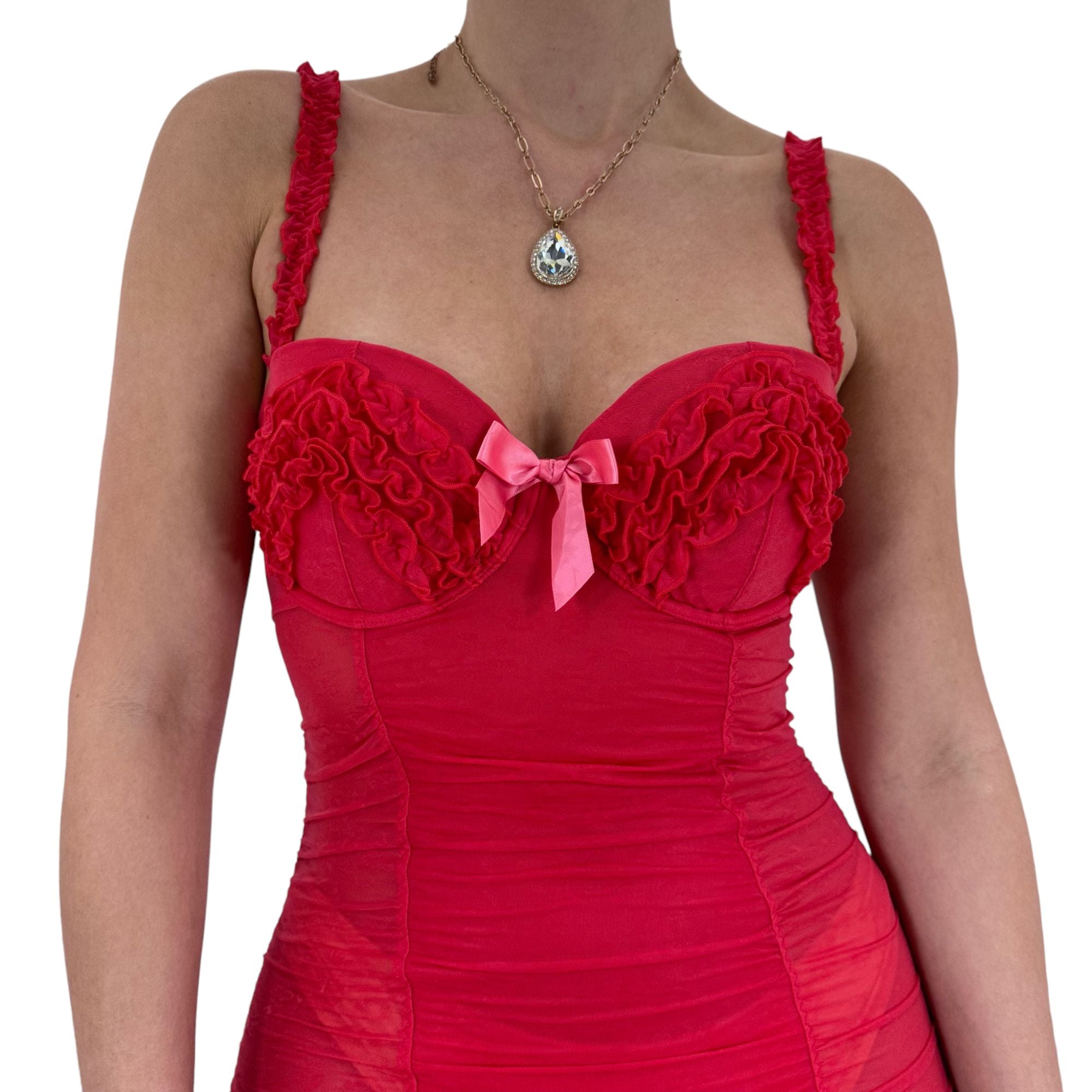 Y2k Vintage Victoria's Secret Strawberry Red Slip Dress [S]