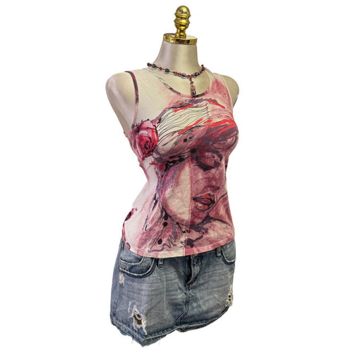90s Vintage Purple Red Woman Top  [M]