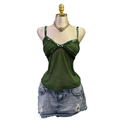 Y2k Vintage White Zipper Collared Halter Top [S]