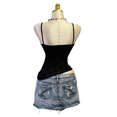 Y2K Vintage Black Pink Glitter Top [S]