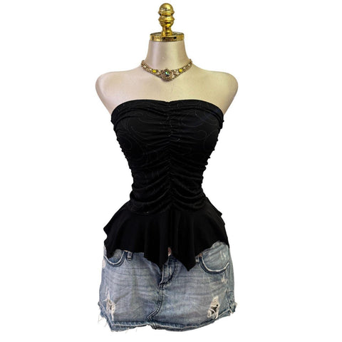 90s Vintage Yellow Tank "Naughty Girl" Top  [XS]