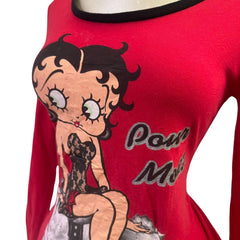 90s Vintage Red Betty Boop "Pour Moi" Presents Top [S]