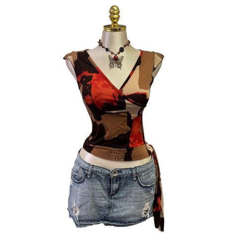 90s Vintage Yellow Tank "Naughty Girl" Top  [XS]
