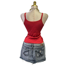 Y2K Vintage Espirit Red Bedazzled Embroidered Top [M]