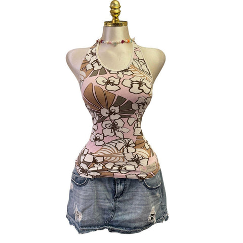 90s Vintage Yellow Tank "Naughty Girl" Top  [XS]