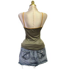 Y2K Vintage "Garage Altamont" Green Sequin Tank Top [S]