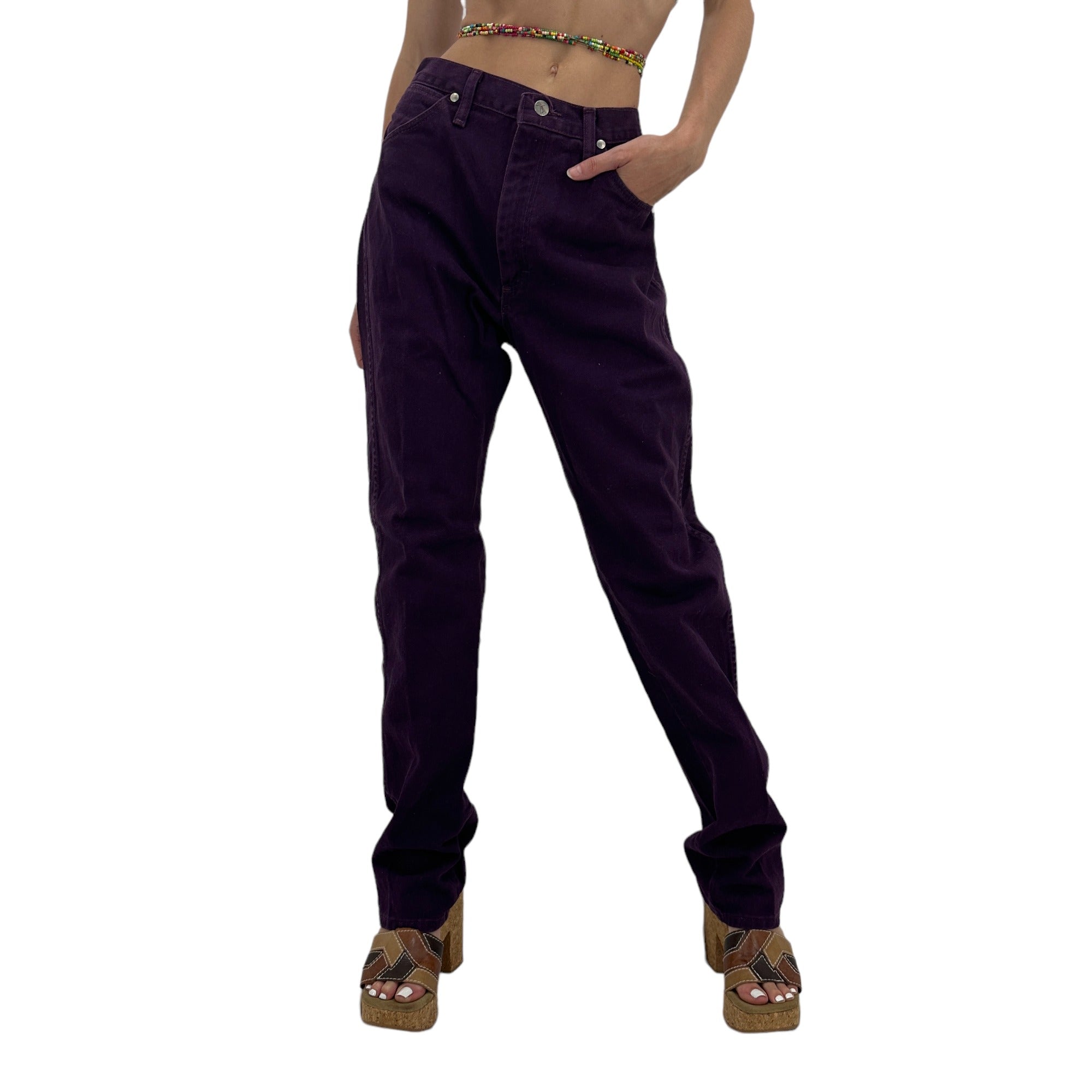 90s Vintage Wrangler Purple Slim Pants [XS]