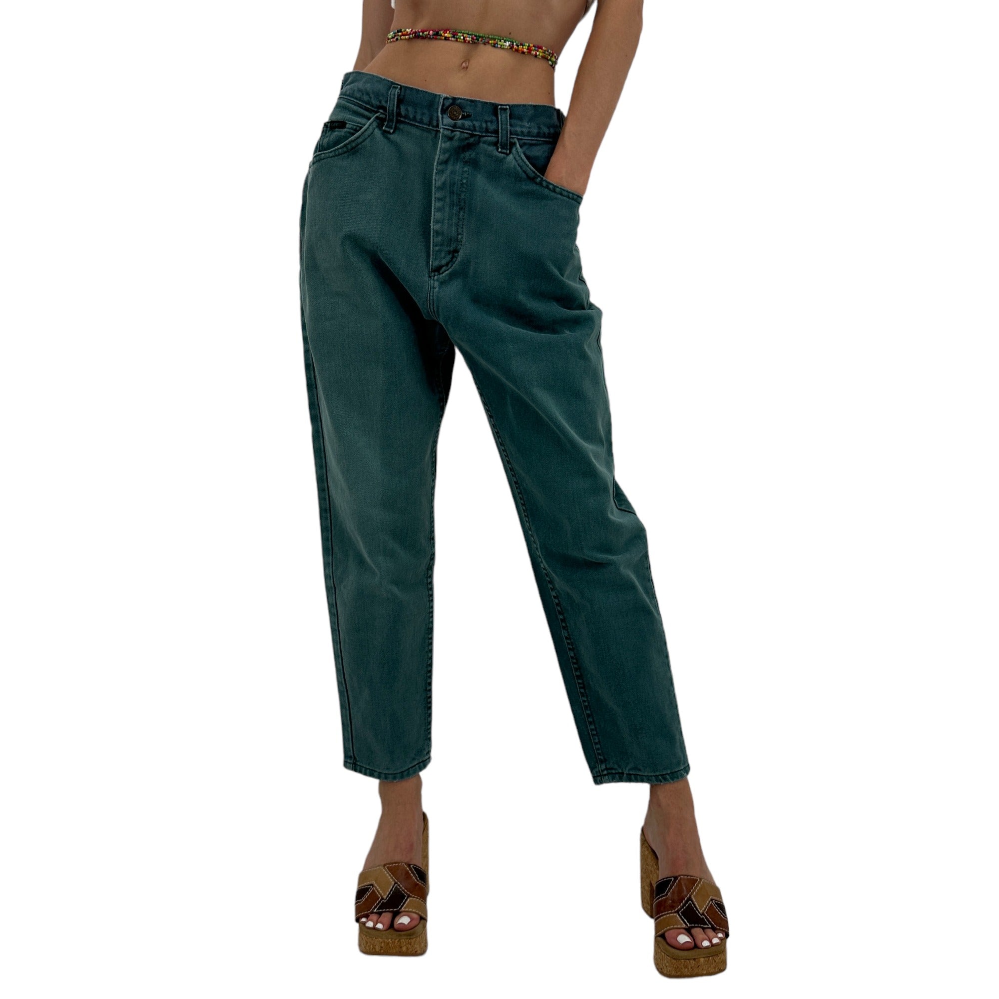 90s Vintage LEE Green Tapered Pants [XS, S]