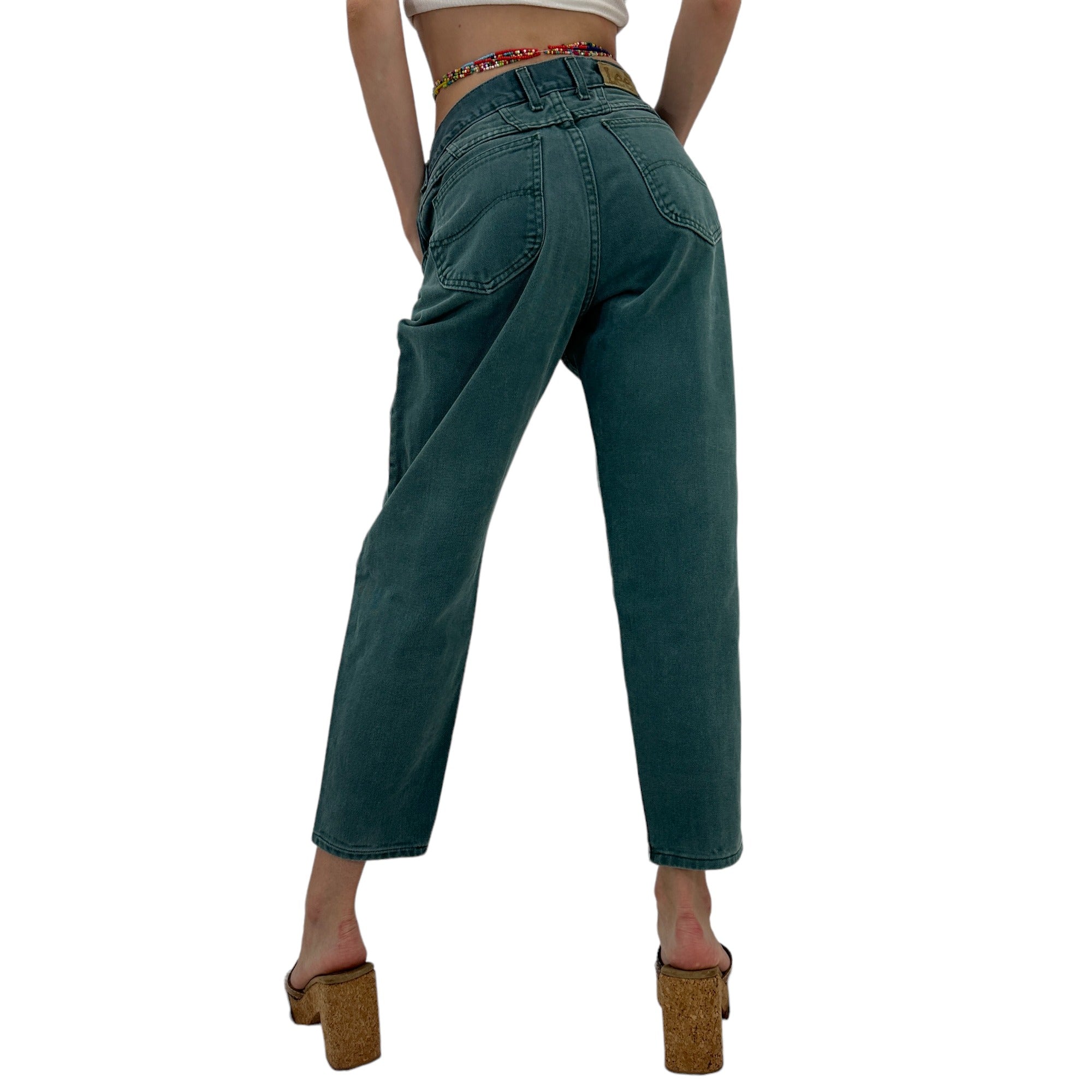 90s Vintage LEE Green Tapered Pants [XS, S]