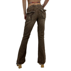 Y2k Vintage STITCH'S Brown Teal Straight Jeans [XS]
