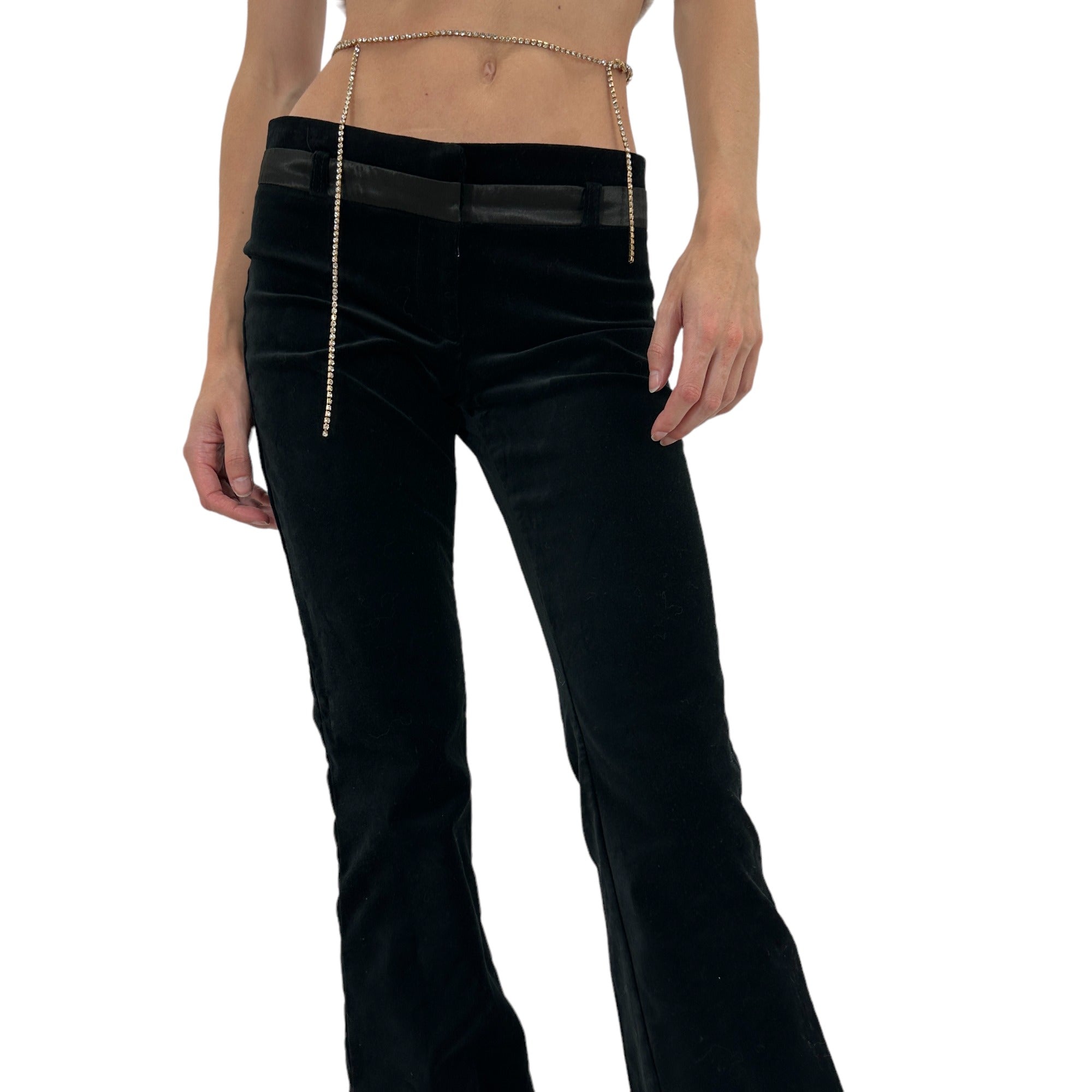 Y2k Vintage Black Velvet Pants [XS]