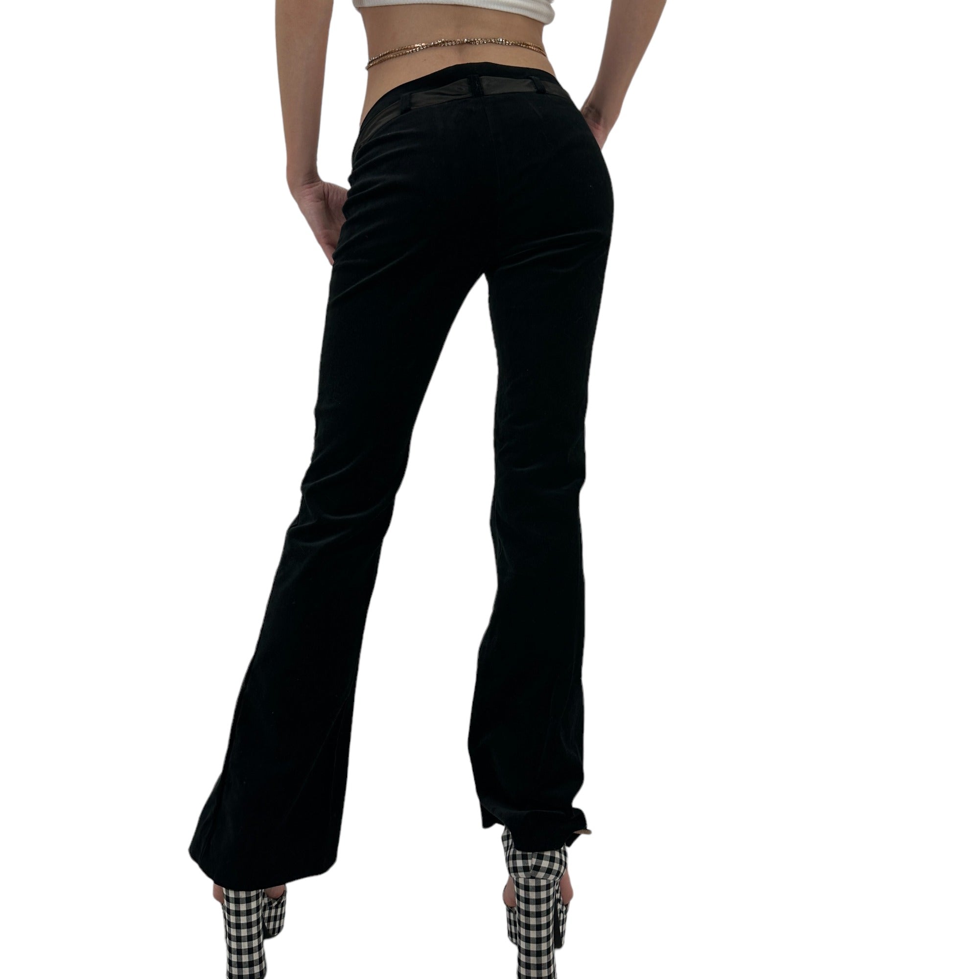 Y2k Vintage Black Velvet Pants [XS]