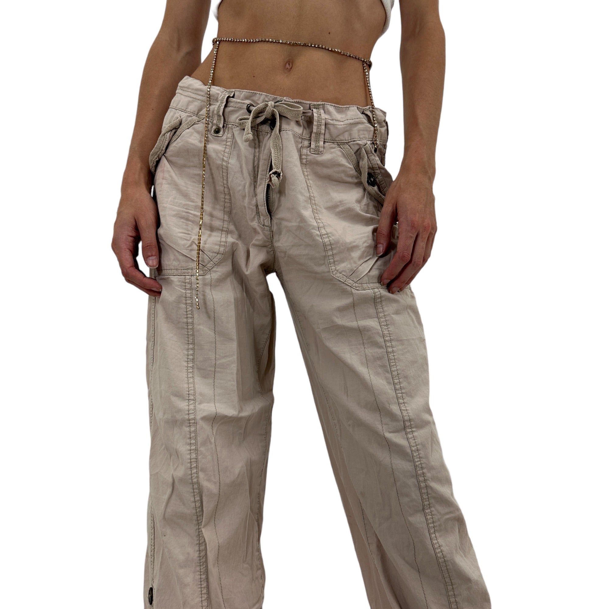 Y2k Vintage Pinkish Beige Cargo Pants [S]