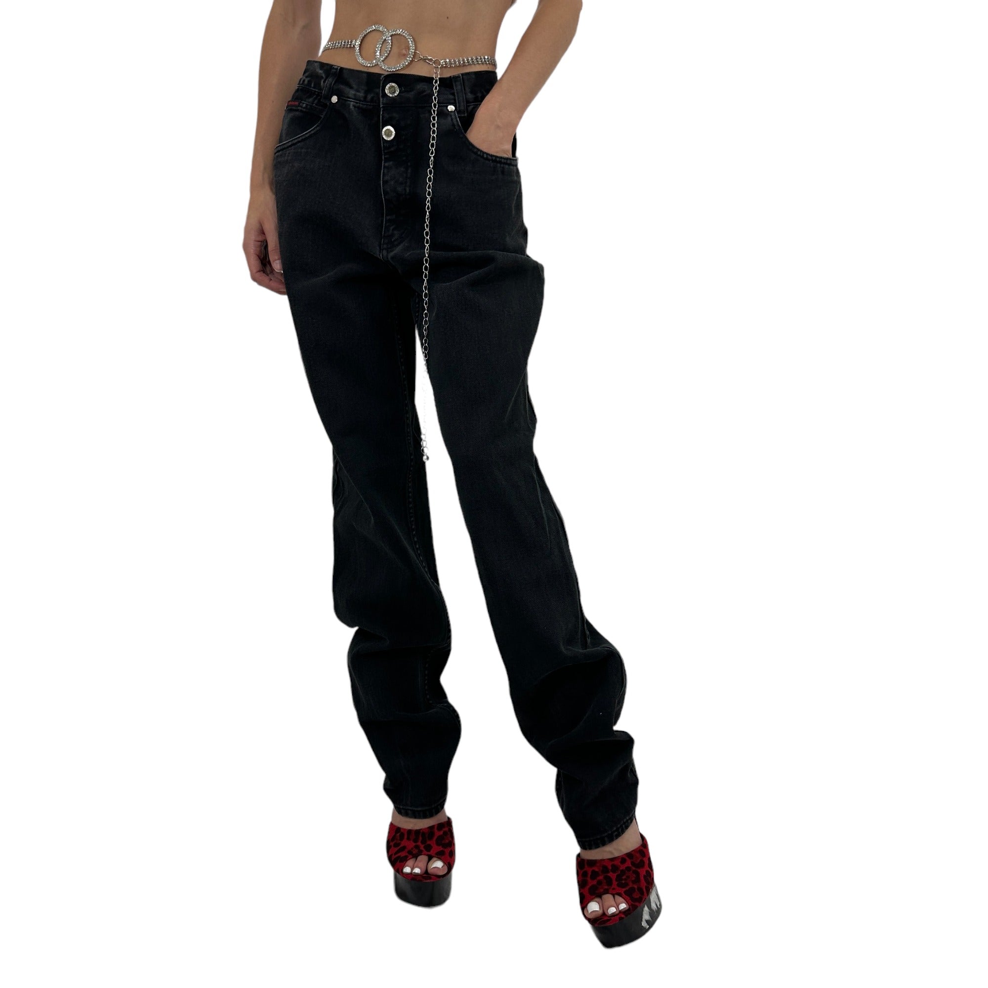 Y2k Vintage Lawman Black Straight Denim Jeans [XS]