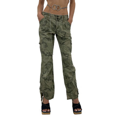 Y2k Vintage Green Camouflage Cargo Pants [XS]