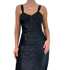 Y2k Vintage Black Satin Slip Maxi Dress [S]