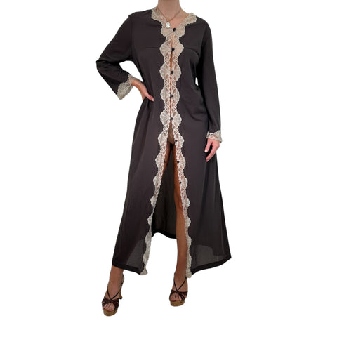 Y2k Vintage Black Brown Leopard Print Slip Dress [M]