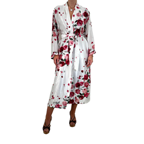 Y2k Vintage Brown Floral Sequin Asymmetrical Hem Dress [M]