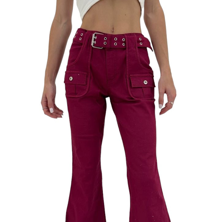 Y2k Vintage Maroon Flare Pants [XS]