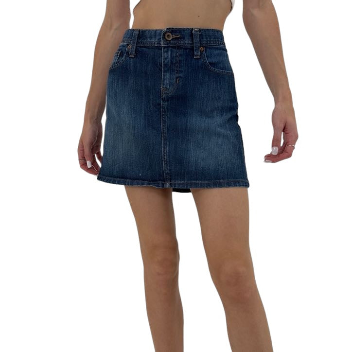Y2k Vintage Blue Denim Mini Skirt [S]