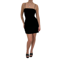 Y2k Vintage Black Mini Bodycon Dress [M]