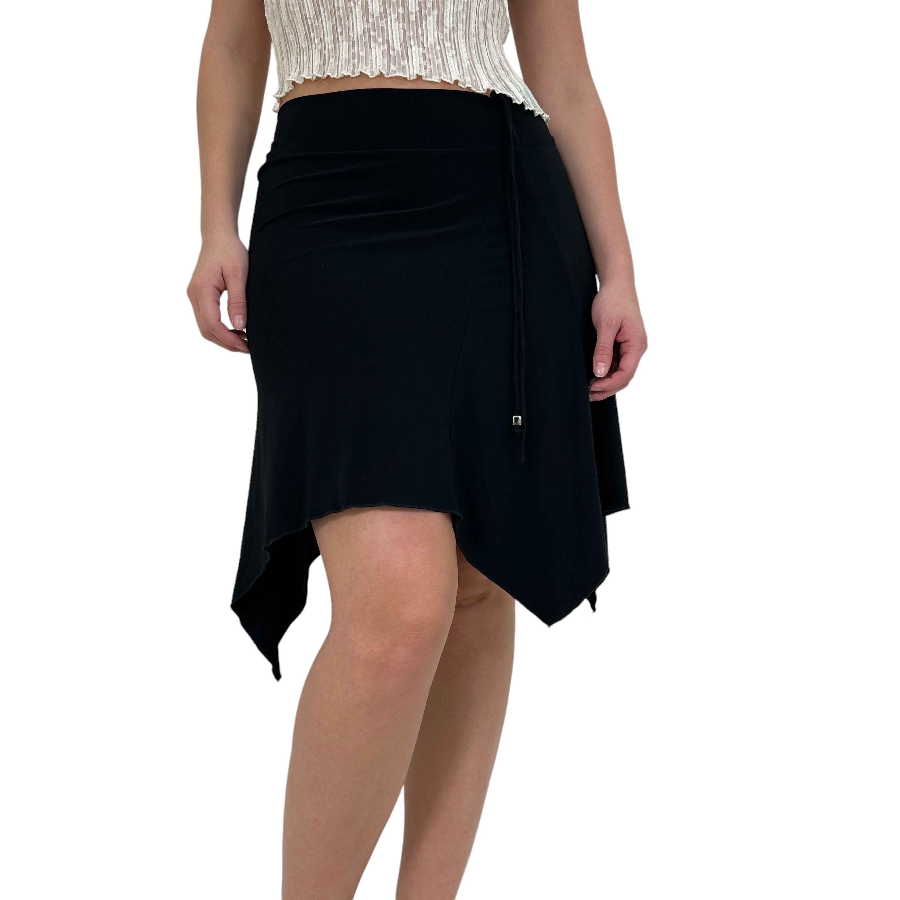 Y2k Vintage Black Asymmetrical Hem Skirt [M]