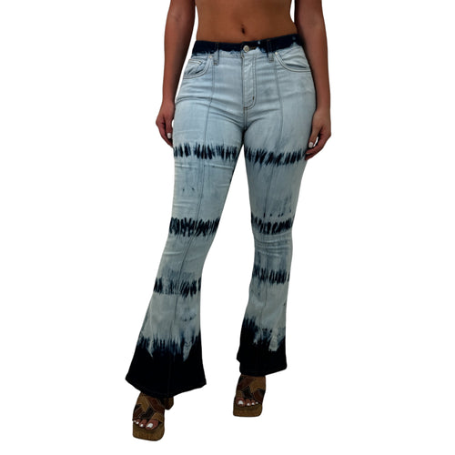 Y2k Vintage Venus Blue Tie Dye Straight Jeans [M]