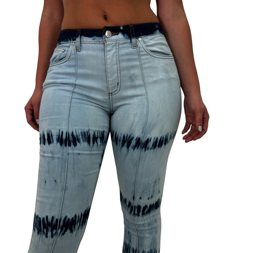 Y2k Vintage Venus Blue Tie Dye Straight Jeans [M]