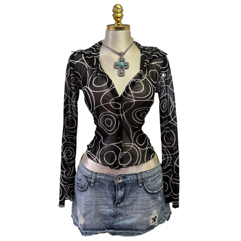 90s Vintage Yellow Tank "Naughty Girl" Top  [XS]