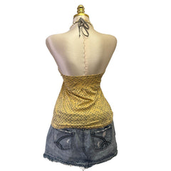 Y2K Vintage Yellow Fish Scales Halter Top [S]