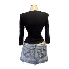 Y2K Vintage Black Sequin Heart Top [S]