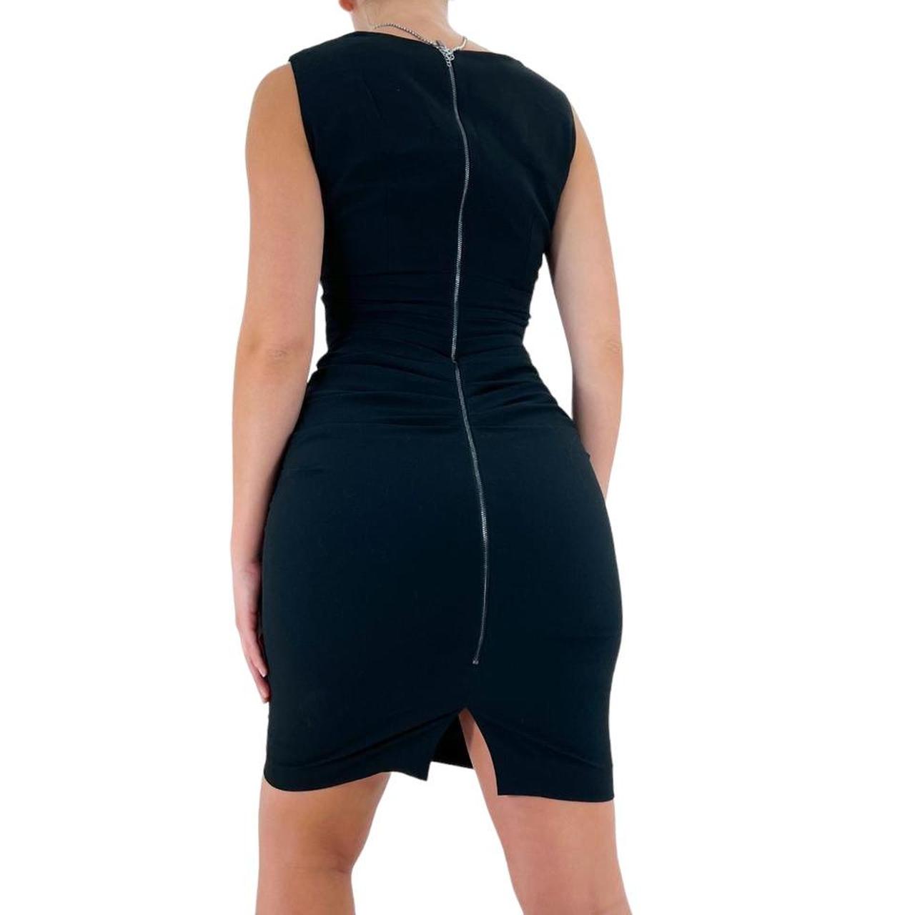Bcbg Max Azria Designer Black V-Neck Dress [S]