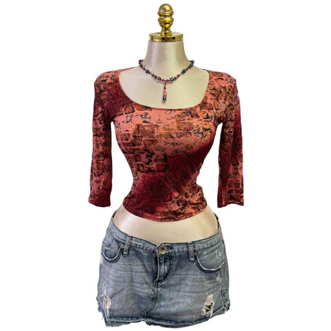 90s Vintage Yellow Tank "Naughty Girl" Top  [XS]