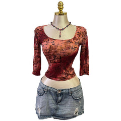 90s Vintage Pink Snakeprint Sequin Top [S]