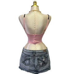 90s Vintage Pink Playboy Bustier Tank Top [XS]