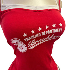 Y2K Vintage Red Layered Tank Brooklyn Training Department Top [S]